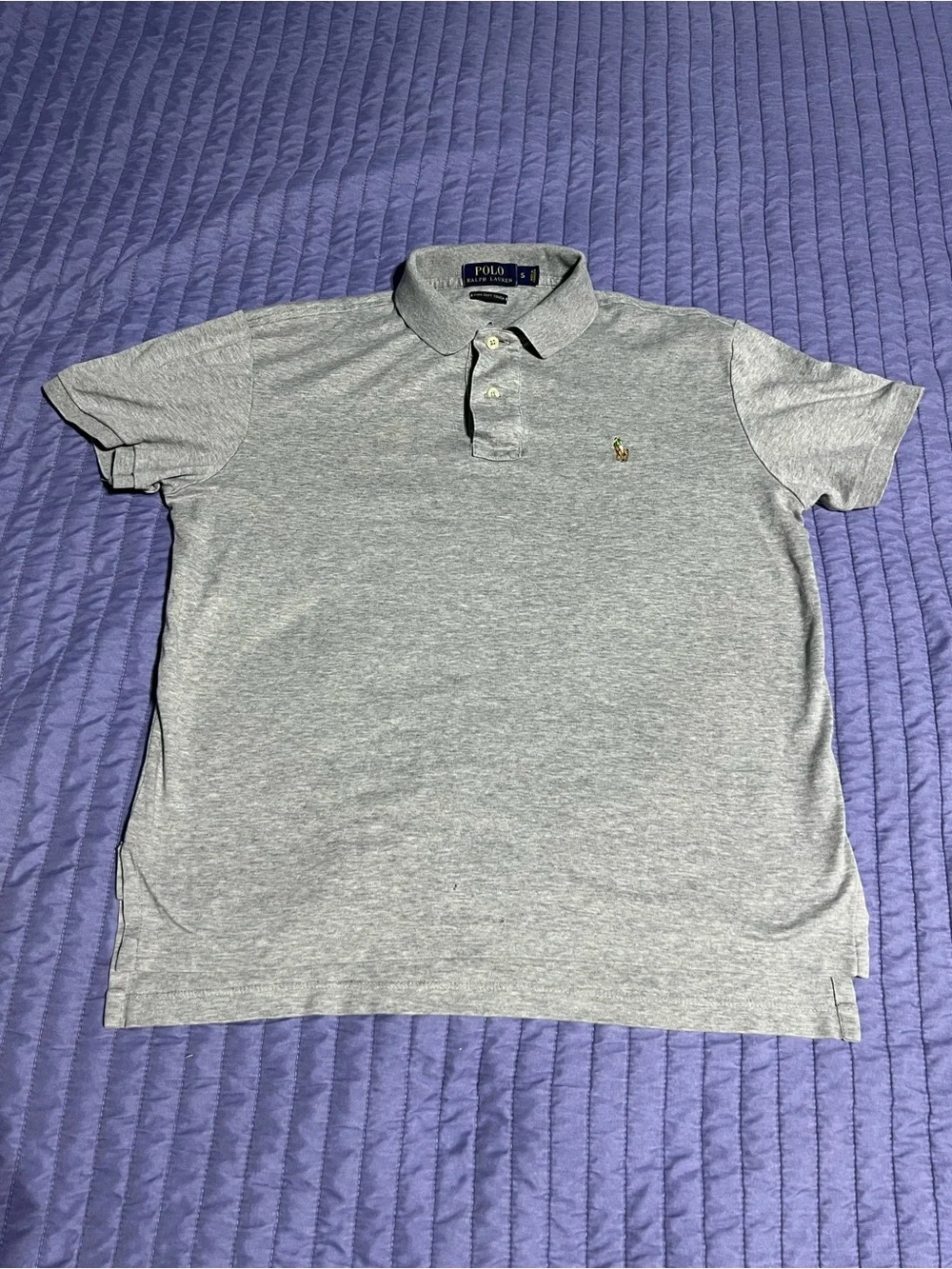 Ralph Lauren Kids Heather Gray Polo with Embroidered Pony